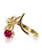 14K Yellow gold Ruby Ring Vintage craft vrc095y